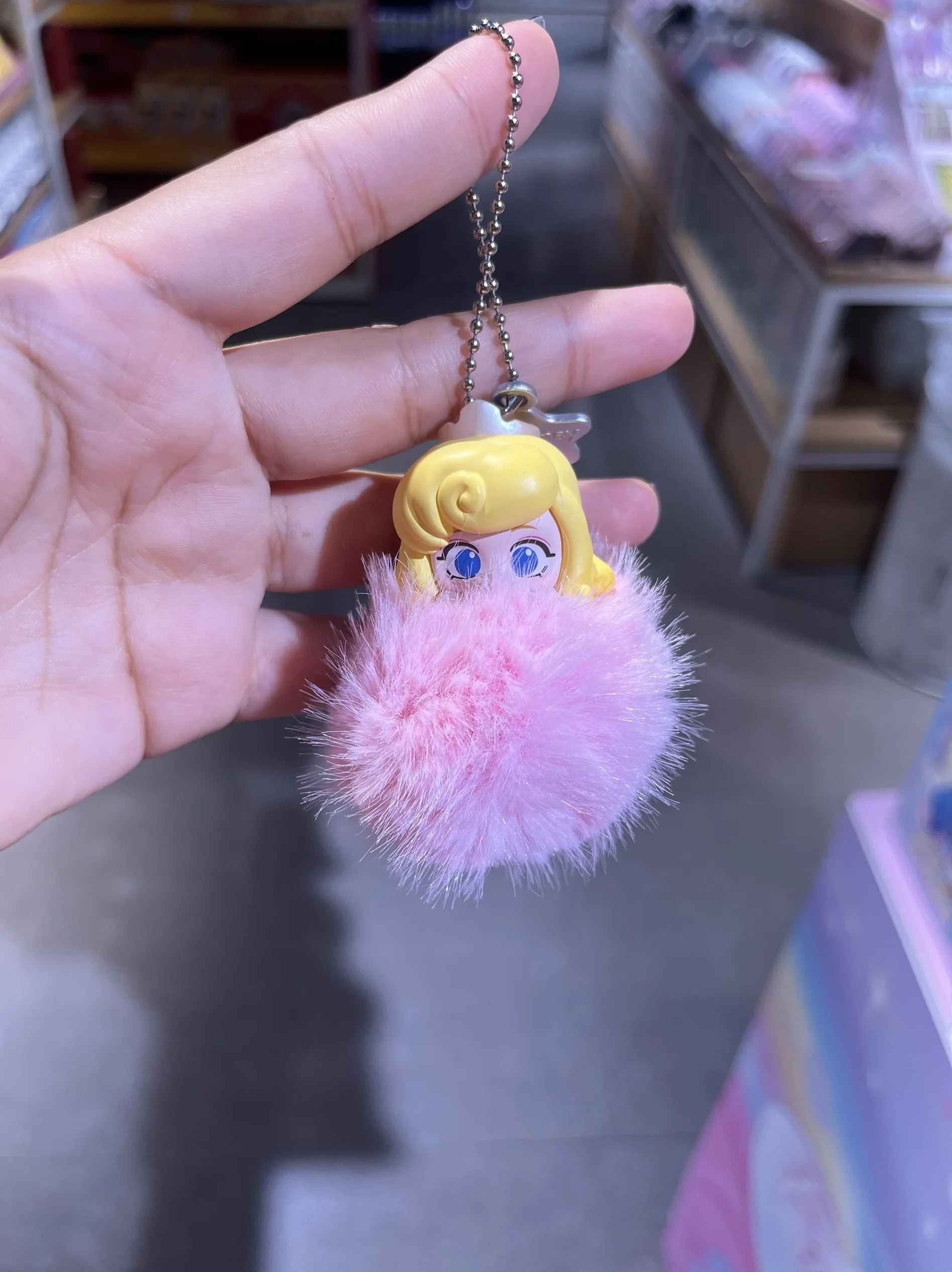 Princess Villain PomPom Series Blind Box Mini Figure Cute Fluffy Keychain Kawaii Bag Charm Gift For Girls Collection