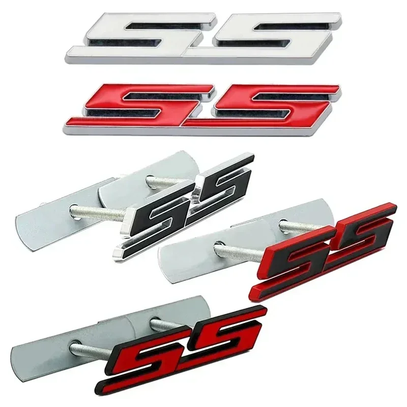 Car Front Grille Emblem Auto Trunk Sticker for Chevrolet SS Logo Camaro Cavalier Onix Cruze Aveo Silverado Exterior Accessories