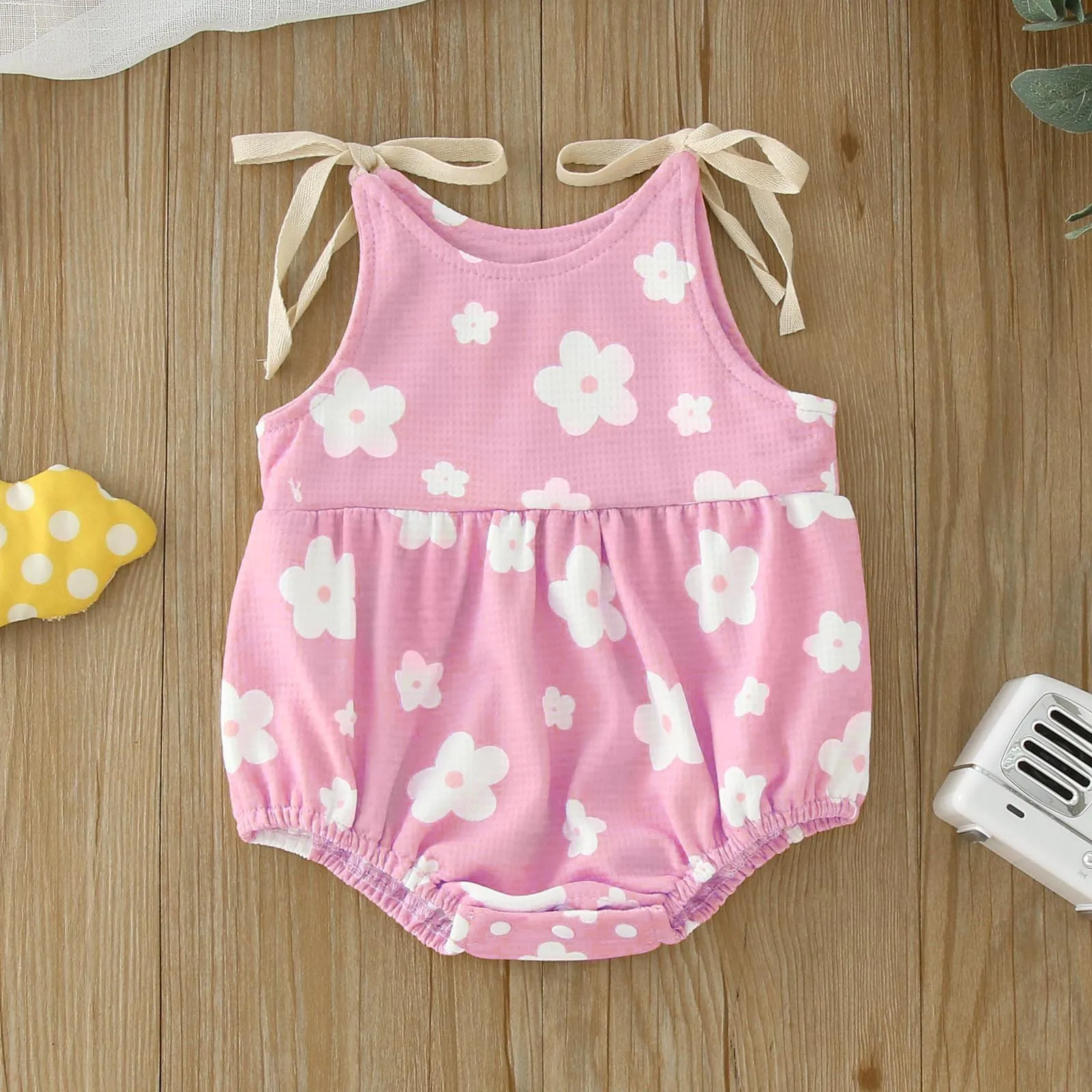 Summer Newborn Girls Romper Sleeveless Floral Prints Jumpsuits Bodysuit Infant Baby Breathable Clothes 0-18 Months Pajamas New