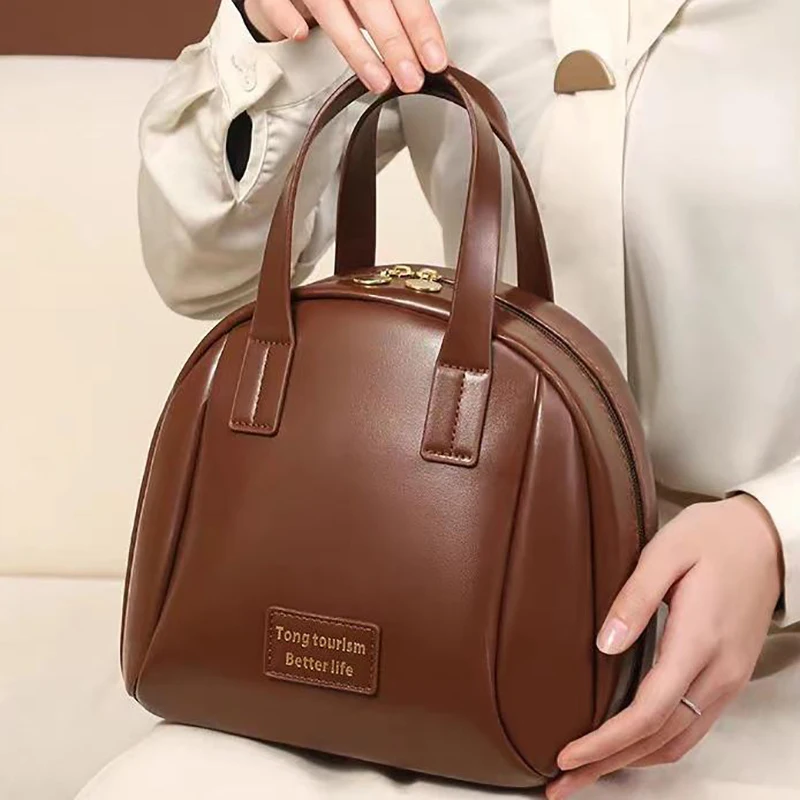 1 قطعة أزياء سعة كبيرة منظم مستحضرات التجميل بو السيدات شل السفر حقيبة يد جلدية المحمولة دائم حقيبة تسلق الجبال #2