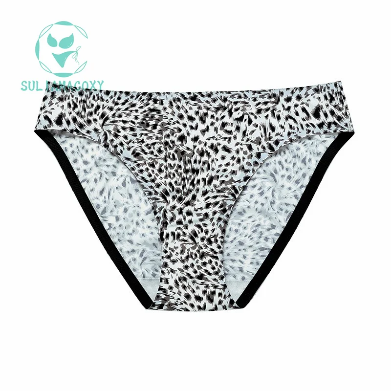 

2 Pcs Sexy Leopard Panties Women's Large Size Low Waist No Trace Sports Fitness Women Briefs