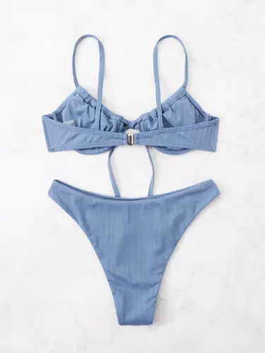 Imagen 2 del producto 2025 Bikini Push Up para mujer, traje de baño con lazo frontal, traje de baño Sexy con aros, bañadores para mujer, traje de baño, ropa de playa de verano