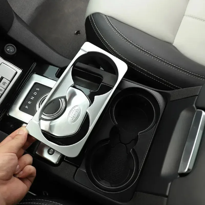 ABS Front Cup Holder Sequin Frame Decal, Center Console Interior Decor Accessory for 2010‑2016 Land Rover Discovery 4 LR4