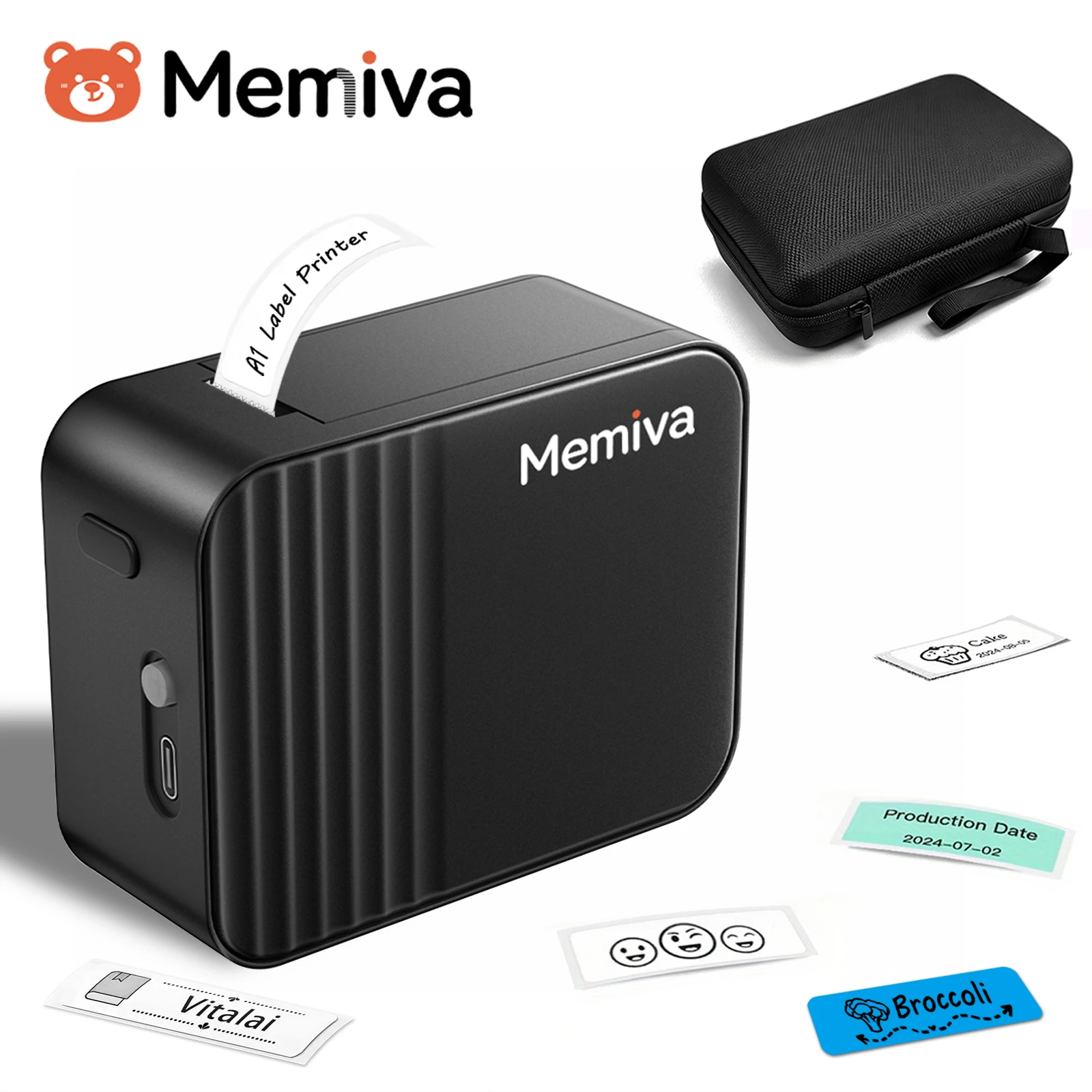 Memiva A1 Mini Label Printer Portable Thermal Self-adhesive Label Printer As Marklife P15 Model Inkless Adhesive Sticker Maker
