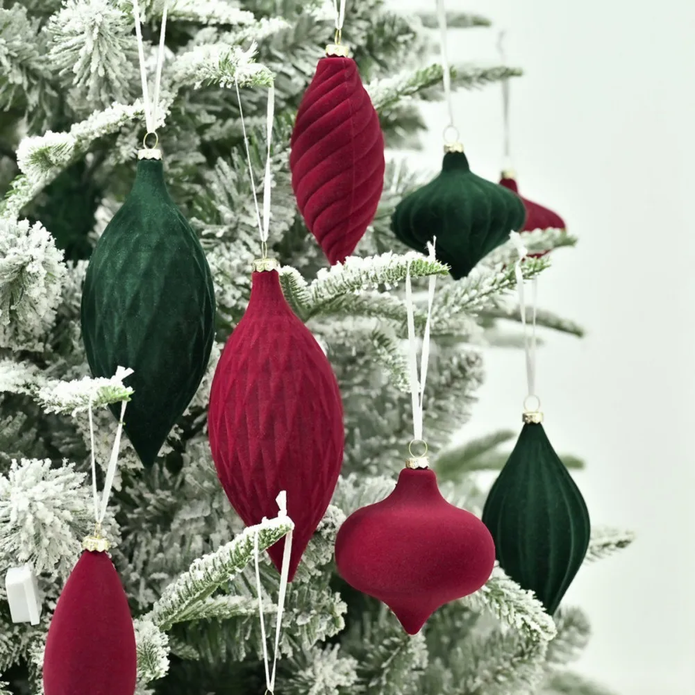 Palline di Natale in velluto 27 pezzi Assortimento di ornamenti per albero di Natale floccati per decorazioni natalizie per albero di Natale Ghirlanda fai da te facile da appendere