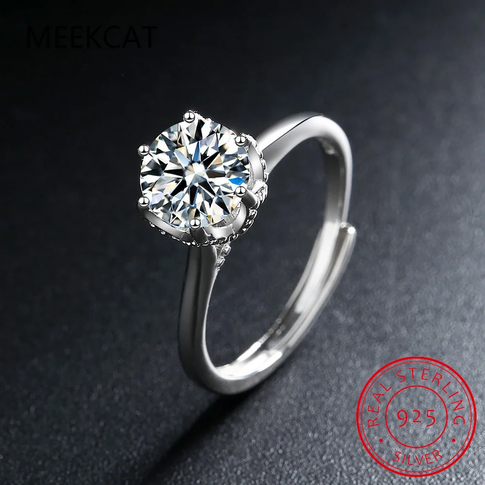 

Moissanite Ring D Color 1.5ct Excellent Round Shape 5mm 925 18K Real Engagement Wedding Rings For Women Fine Jewelry