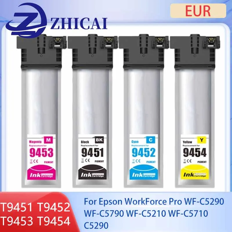 T9451 T9452 T9453 T9454 EUR Ink Bag With Pigment Ink For Epson WorkForce Pro WF-C5290 WF-C5790 WF-C5210 WF-C5710 C5290 printer