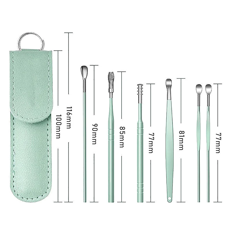 ชุดอุปกรณ์ทำความสะอาดหู6ชิ้นไม้แค้มหูอุปกรณ์เสริมความงามชุดอุปกรณ์เสริมความงาม