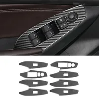 Car Window Lift Switch Panel Cover Trim Sticker Carbon Fiber for Mazda 3 Axela M3 2017 2018 2019 Car Accessories Interiors
