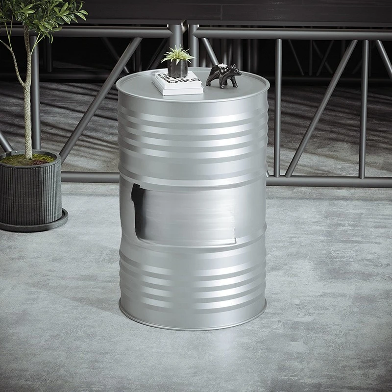 Trendy store oil drum tall table