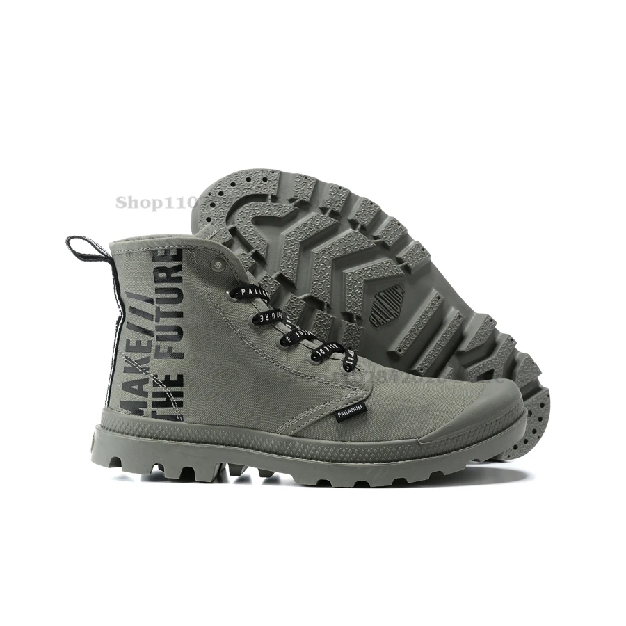 PALLADIUM Pallabrouse Sneakers Men High-top Military Ankle Boots Canvas Casual Shoes Women Casual Shoes Eur Size 36-45