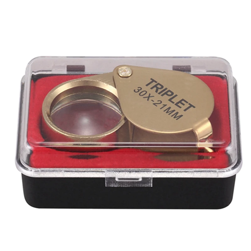 2X Portable 30X Power 21Mm Jewelers Magnifier Foldable Gold Eye Loupe Jewelry Store Magnifying Glass