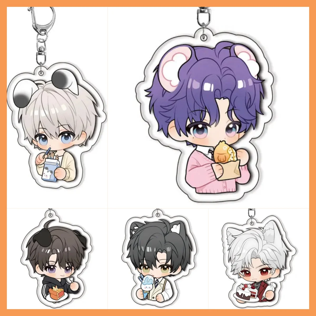 

Anime Love and Deepspace Keychain Acrylic Keychain Sylus Xavier Zayne Rafayel Key Chain Ring Backpack Pendant Pendant Fans Gift