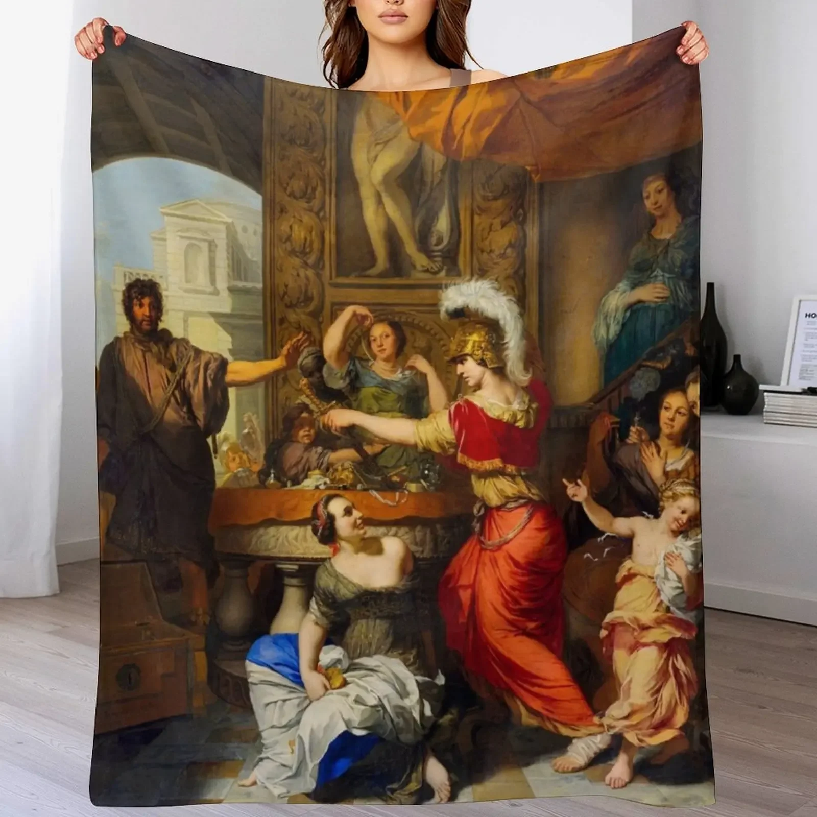 

Achilles Discovered Amongst the Daughters of Lycomedes - Gerard de Lairesse Throw Blanket Summer Hairy christmas gifts Blankets