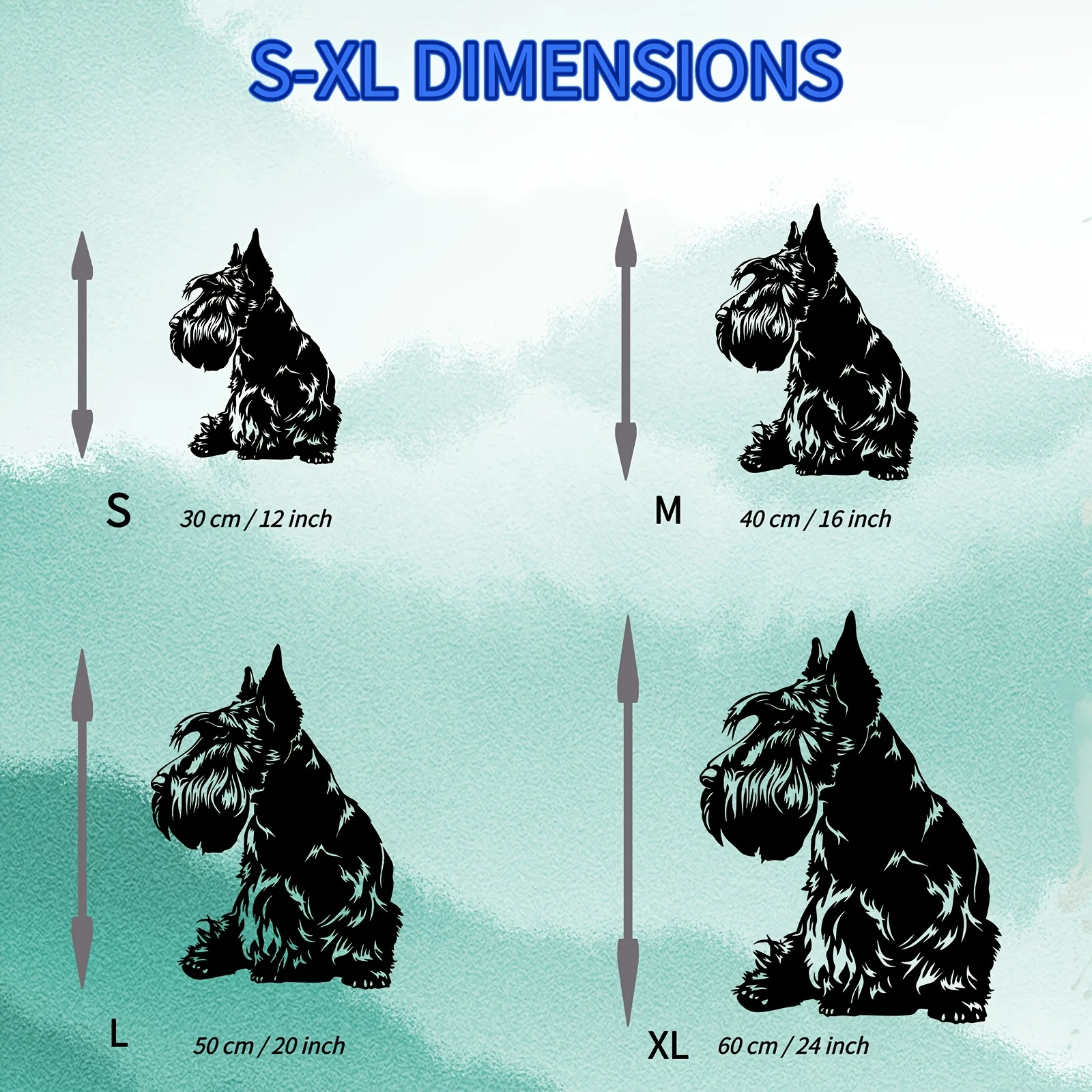 1pc Scottish Terrier Metal Wall Sculpture Statue - Iron Scottish Terrier Dog Statue Suitable for Home Wall & Garden Fence Decor