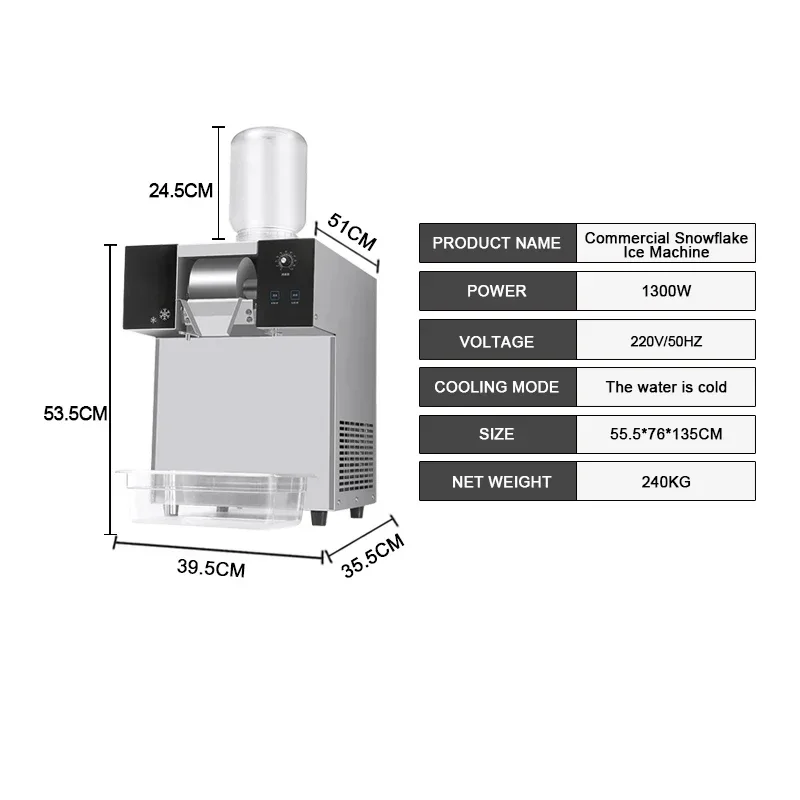 Commercial Ice Maker Milk Snow Ice Shaving Machine Snow Ice Making Machine