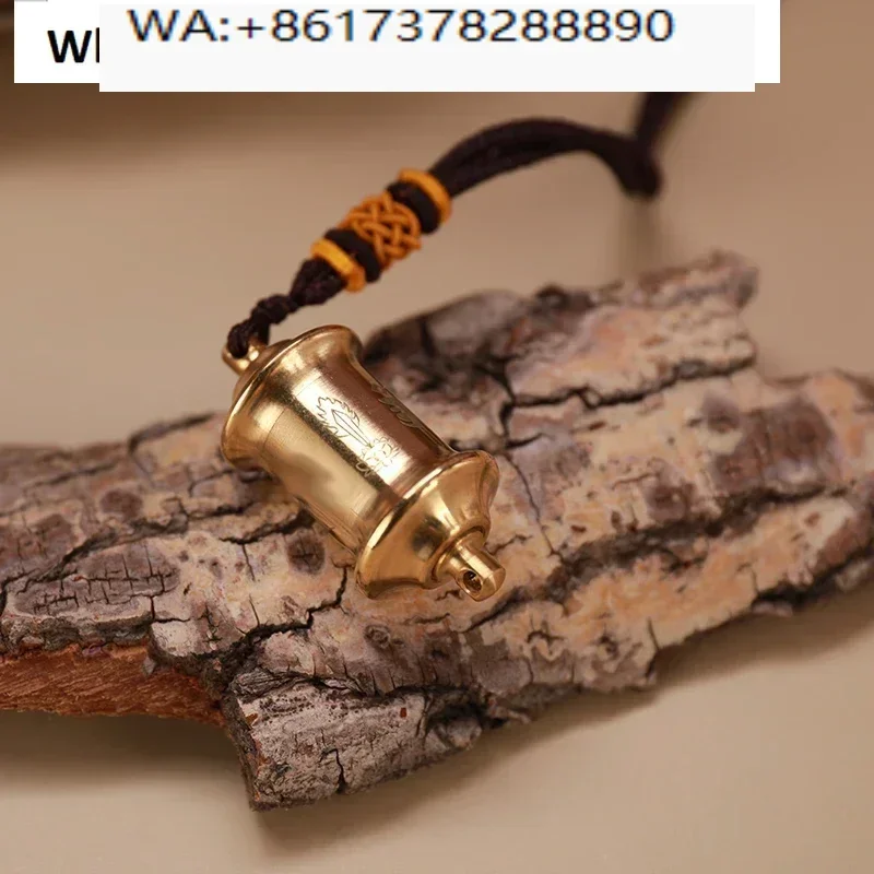 Lion Microfilm Brass Anti-reverse Pendant Handheld Rotating Home Jewelry Necklace