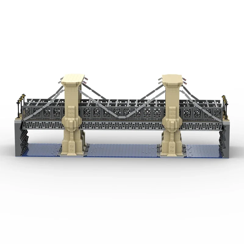 City Street View Model MOC Building Bricks The New York Bridge Modular Technology Gifts Holiday Assemble Children Toys Suit