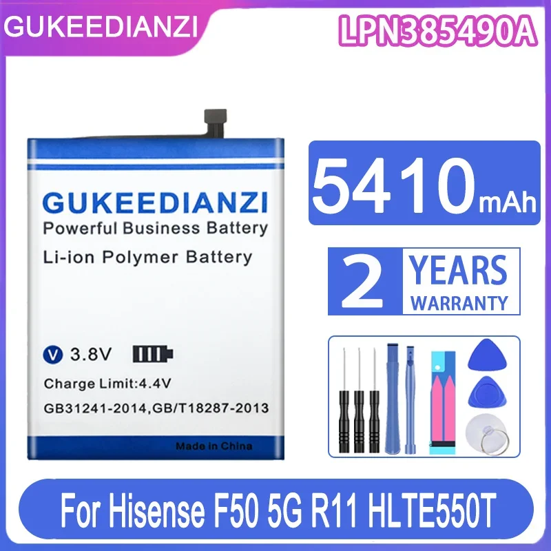 

Сменный аккумулятор GUKEEDIANZI LPN385490A 5410mAh для Hisense F50 5G HNR550T R11 HLTE550T Bateria