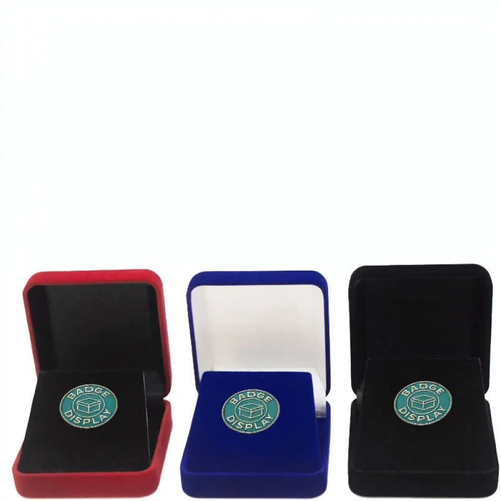 Professional Flocked Jewelry Case For Ring Brooch Badge Small Gift Packaging Organizer Portable Storage Box