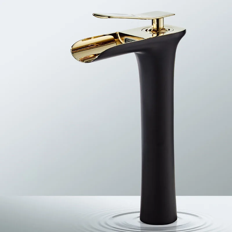 Black gold countertop basin faucet bathroom basin hot and cold faucet bathroom