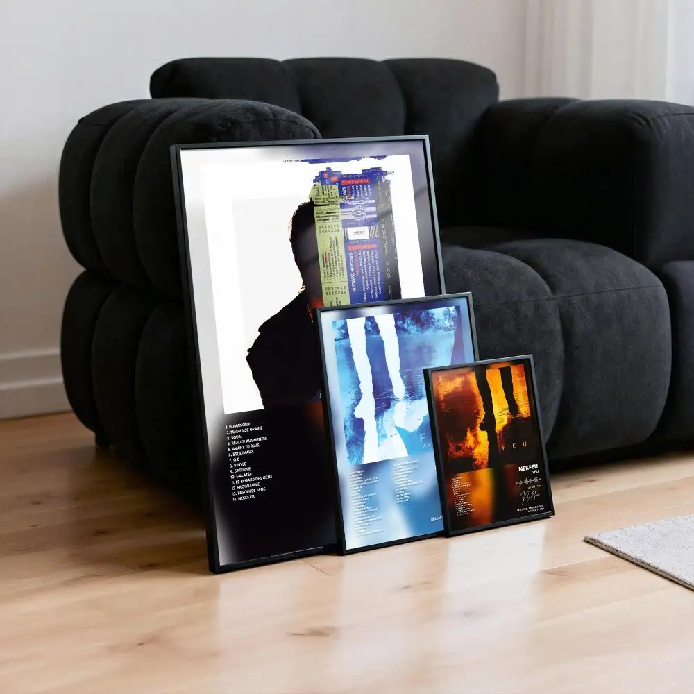 Nekfeu Cyborg Poster Peelable Self-Adhesive Album Cover Stickers, Frameless Wall Art for Singer Band Pop Rap Bedroom