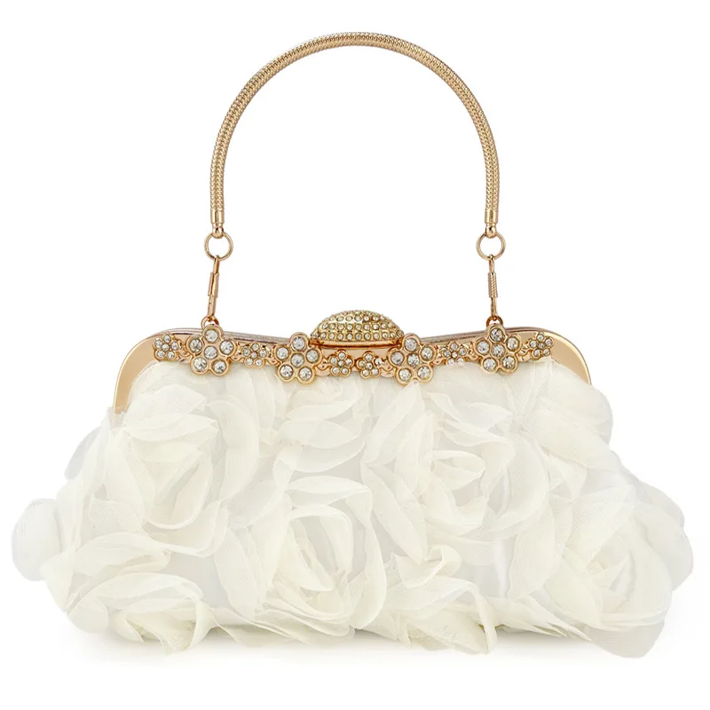 Chiffon flower dinner champagne women's cheongsam dress  chain banquet bag, handbag. - view 5