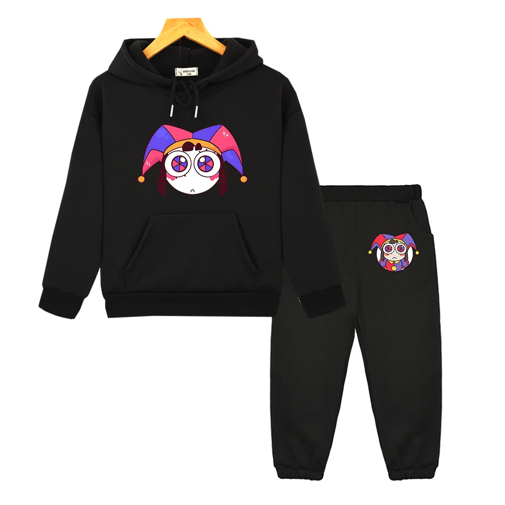 The Amazing Digital Circus Hoodies Kids Cute Pommi Print Tops Loose Hooded Sweatshirts Retro Clothing Winter Oversize Pullovers