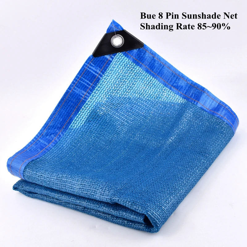 

8Pin Blue Sunshade Net Balcony Succulent Plant Shelter Shading Net Outdoor Awning Swimming Pool Cover Car Shed Sun Shade Sail