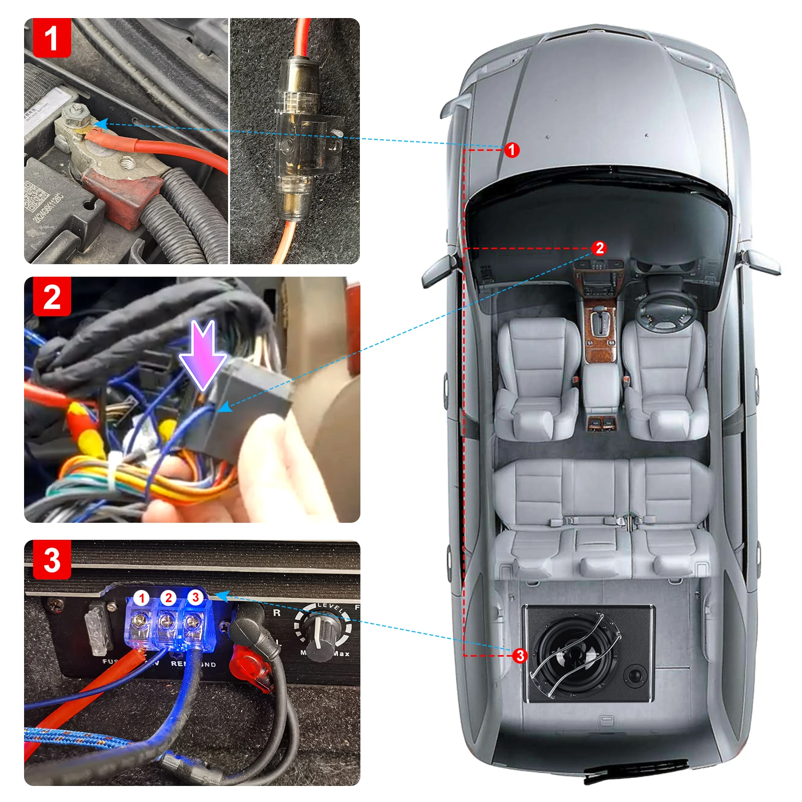 Podofo 1 Set 10 Zoll 3800W Auto-Subwoofer mit Bandpass-Subwoofergehäuse für 12V Auto LKW Marine Boot Audio-Upgrade – Detail 1