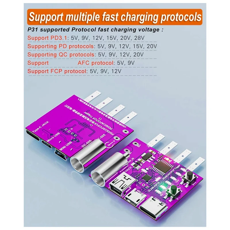Pengukur voltase 4 kawat pengisian cepat, alat Charger 140W, pengukur tegangan, papan uji 4 kawat, pengisian cepat, Tipe C PD3.1, untuk DL24, Tester beban