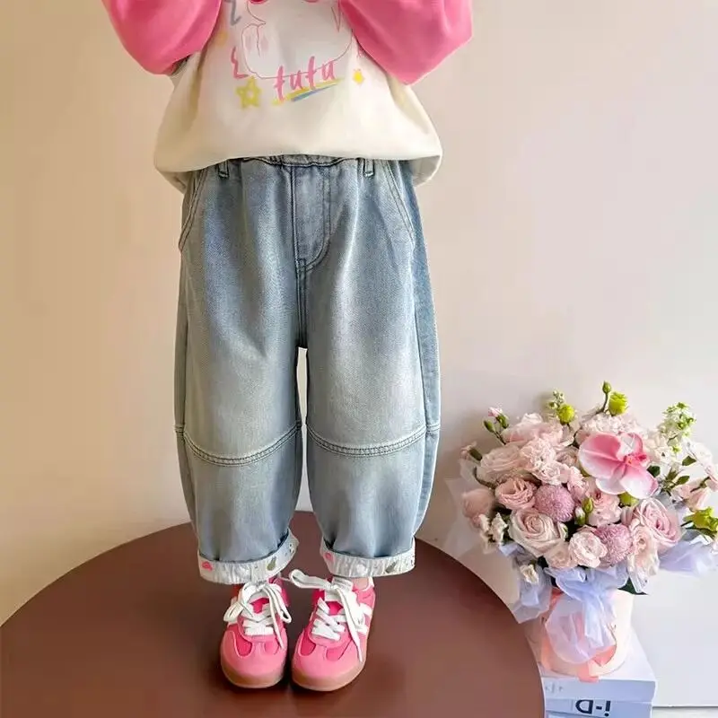 Enfants fille jean pantalon excellente qualité coton nouveau décontracté enfants pantalon bébé enfant en bas âge vêtements confortables