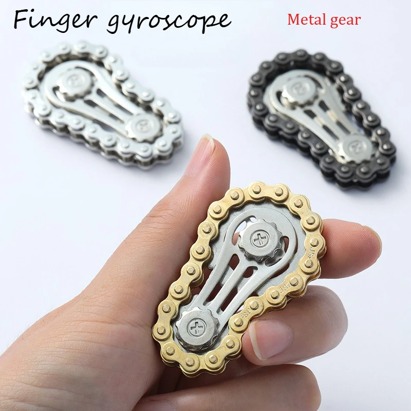 Fingertip Gyro Sprockets Flywheel Fidget Spinner Antistress Anxiety Metal Chains EDC Spinner Fidget Toys For Adult Kids