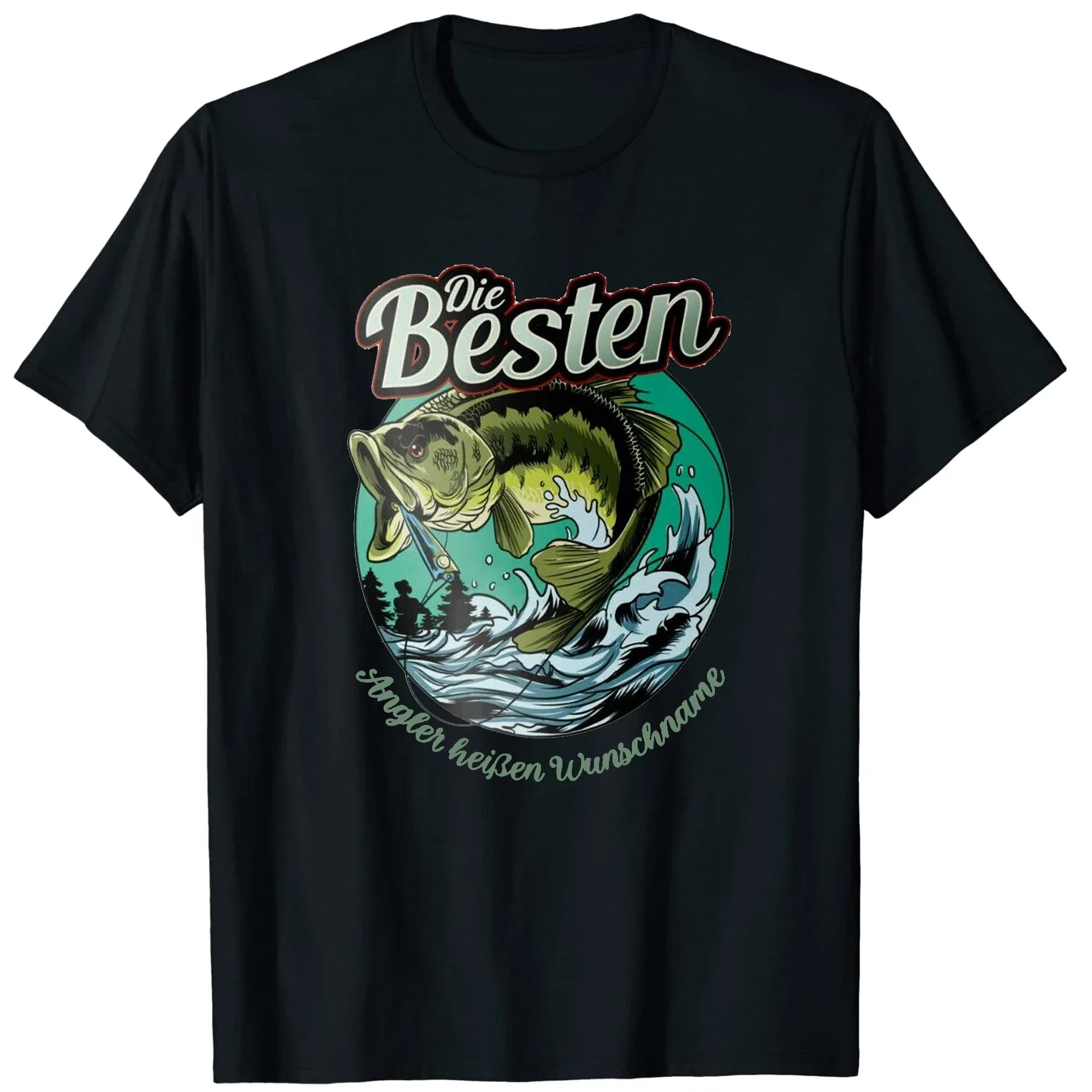 

German Fishman Fishing Best Anglers Gift T-Shirt 100% Cotton O-Neck Summer Short Sleeve Casual Mens T-shirt Size S-3XL