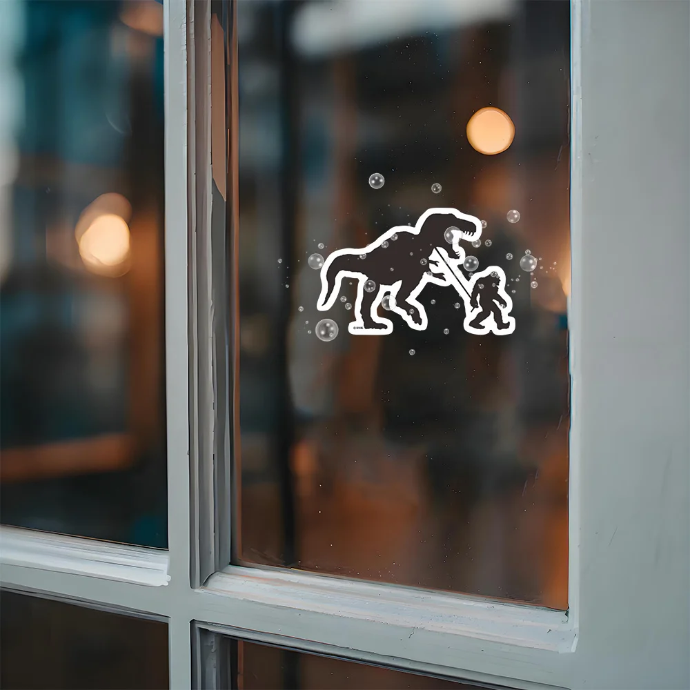 

1pc T-Rex Dinosaur Waterproof Vinyl Stickers, Scratch Resistant Decals for Laptop Helmet Motorcycle Car Guitar