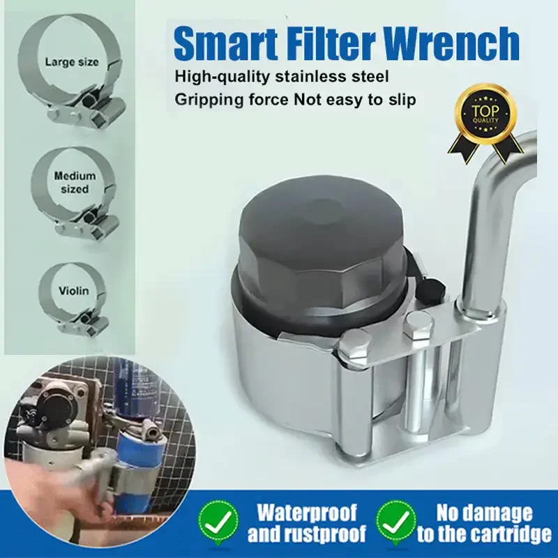 Smart Oil Filter Wrench Universal Diesel Oil Filter Wrench Filter Key Remover Plier  Machine Oil Core Disassemble Tool