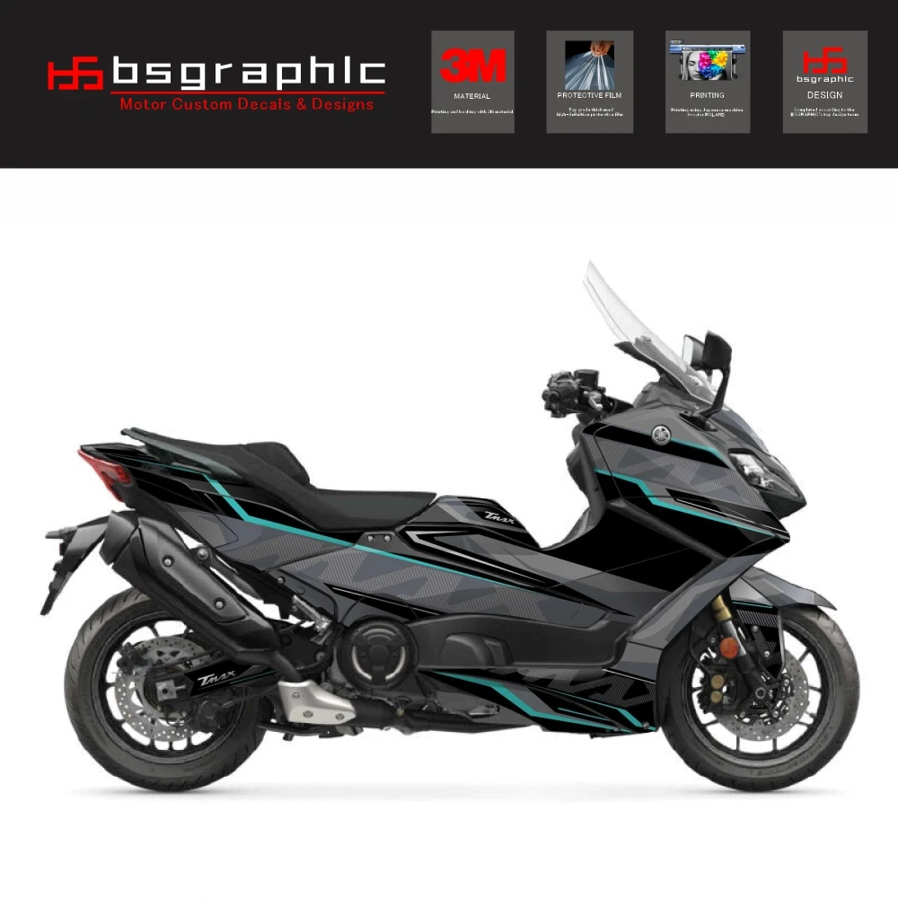 

Motorcycle Body Fairing Protective Sticker Decal Maxiscooter Energy Graphic Kit Blue for Yamaha Tmax T-max 560 2022-2024 2023