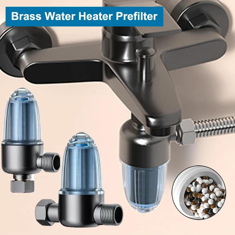 New Bathroom Stainless Steel Water Heater Filter Element Can Be Cleaned Brass Front Prefilter Detachable Filter Cartridge