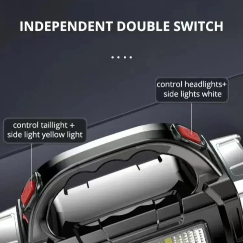 New Upgrade Rechargeable High Power Solar LED COB Flashlight With Power Bank Waterproof Multifunctional Hand Lamp For Outdoor