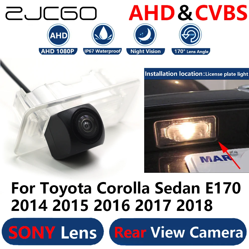 ZJCGO AHD 1080P Parking Backup Reverse Reversing Rear view Camera For Toyota Corolla Sedan E170 2014 2015 2016 2017 2018