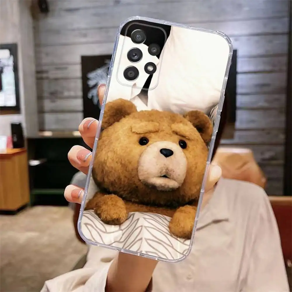 Bonita funda de teléfono T-Teds Bear para Samsung Galaxy A,71,70,52,51,40,31,50,50S,30S,21S,12,10,Note20ultra transparente