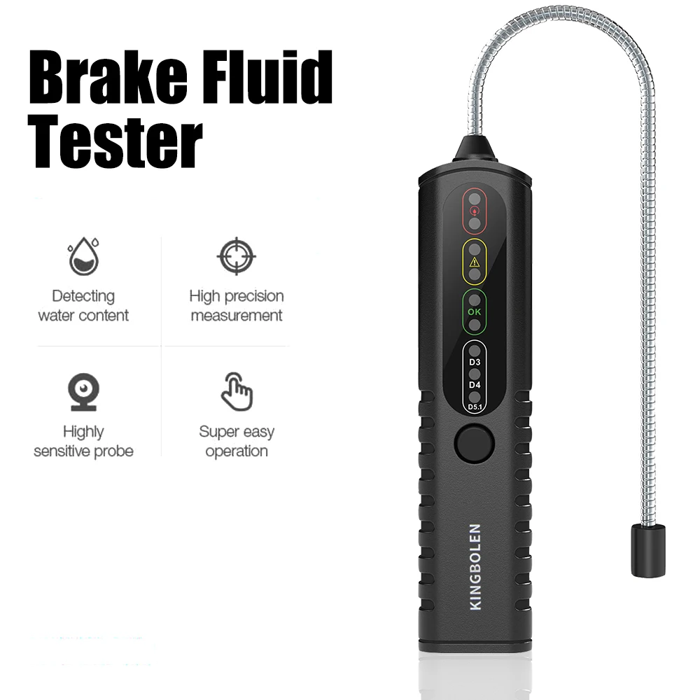 

Для тестера тормозной жидкости DOT3/DOT4/DOT5.1, автомобильный инструмент для тестирования жидкости с несколькими бледными индикаторами, Высокочувствительный щуп BF100