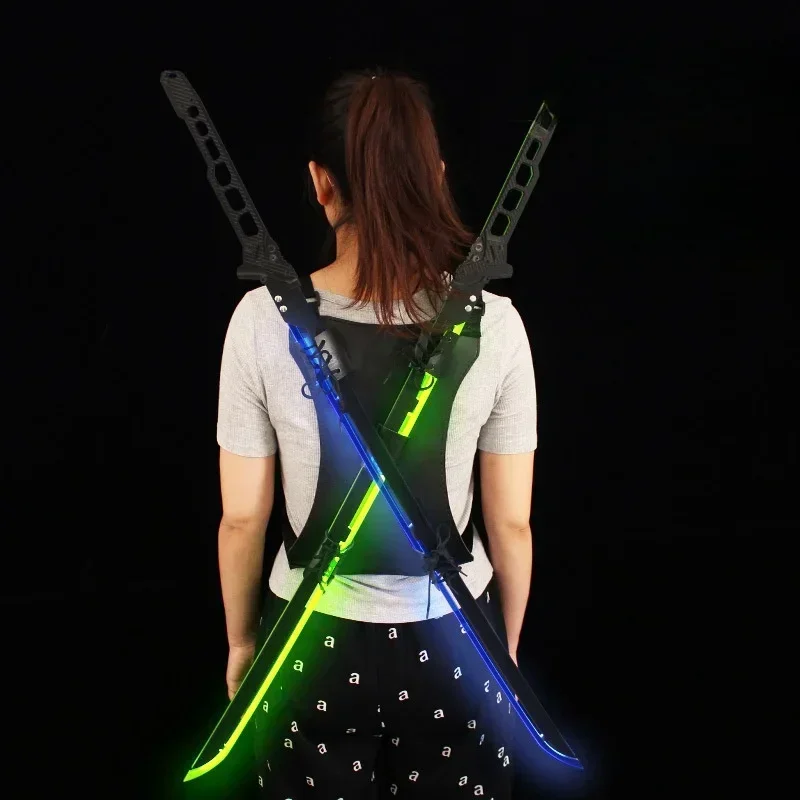 Bright Cyberpunk Katana Acrylic Led Light Sword Knife Anime Cosplay Prop Real Size Japanese Katana Samurai Sword Sabre Kid Toy