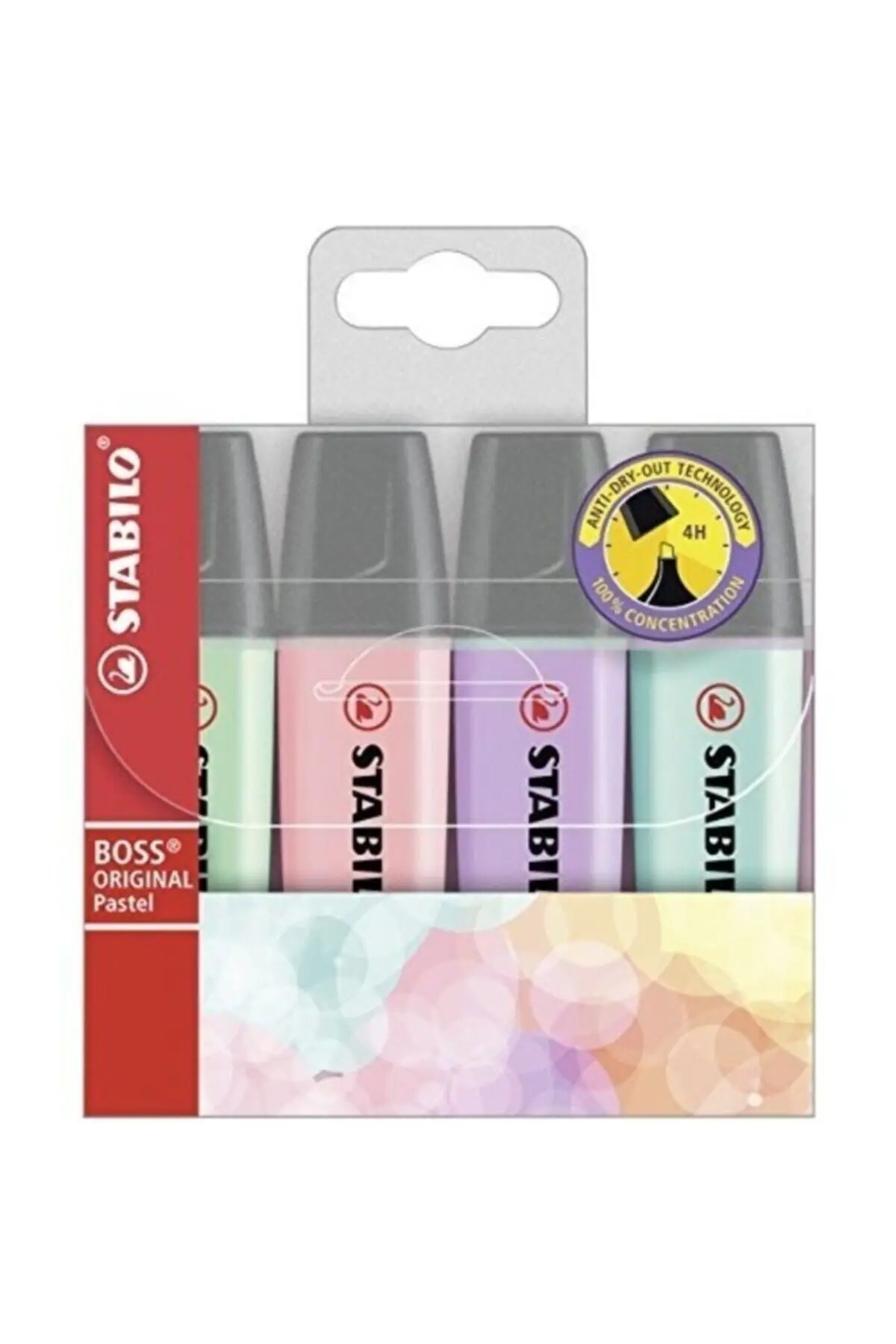 Bos Asli Warna Pastel Pena Highlighter 4'lü Paket Alat Tulis Buku Notebook Penghapus Pensil Bahan Berkualitas Tinggi Sekolah