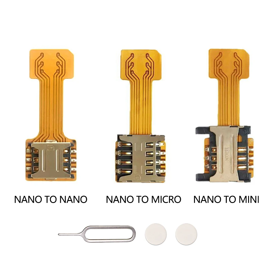 Hybrid Double Dual Sim Card Adapter Micro SD Sim Extension Adapter For Xiaomi/Redmi/Huawei/oppo/Samsung