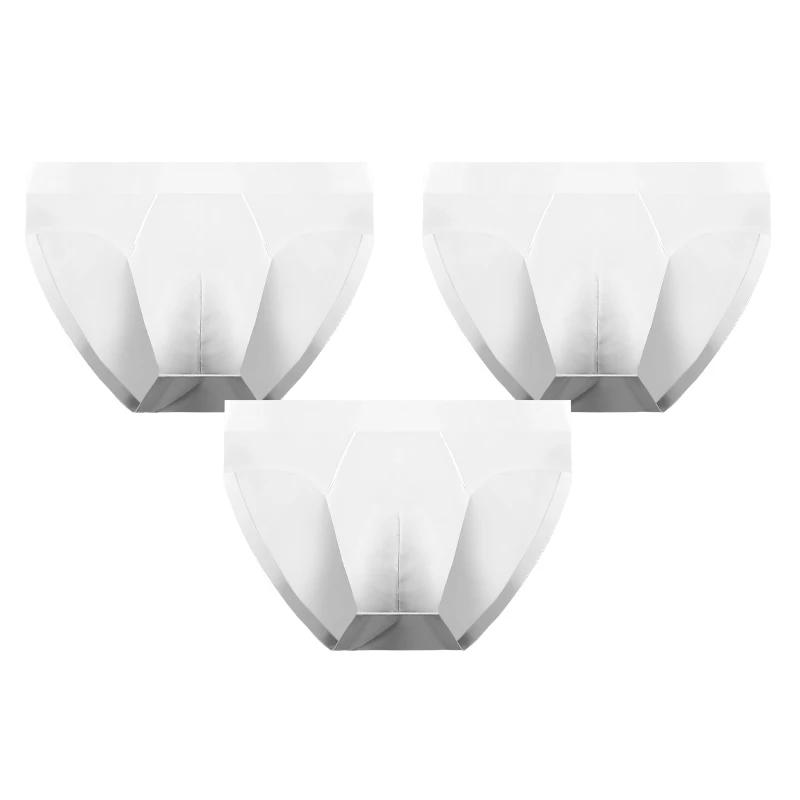 

3PCS Men's Underwear, Men's Ice Silk Briefs, Summer Breathable, Quick-Drying, Traceless Shorts, Transparent, Ultra-Thin, Pe