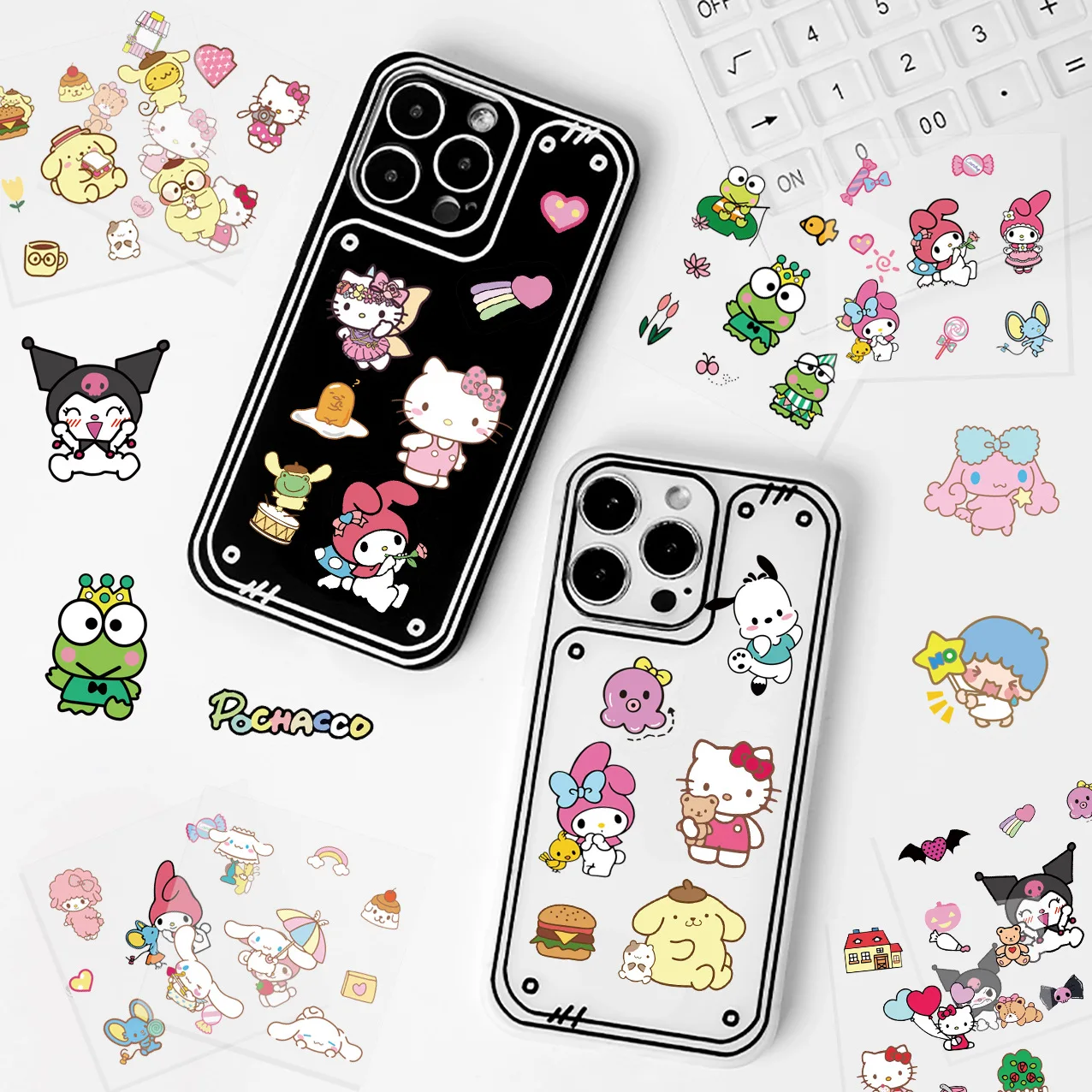 25/50 ورقة لطيف مرحبا كيتي بلدي ميلودي سانريو ملصقات الكرتون الهاتف زجاجات مياه أقراص القرطاسية ملصقات الأطفال