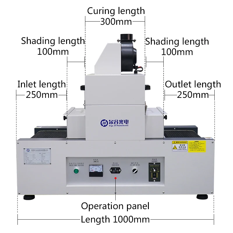 RX300-1 Manufacturer UV Curing Machine 2KW High-power UV Dryer Conveyor Tunel Dryer