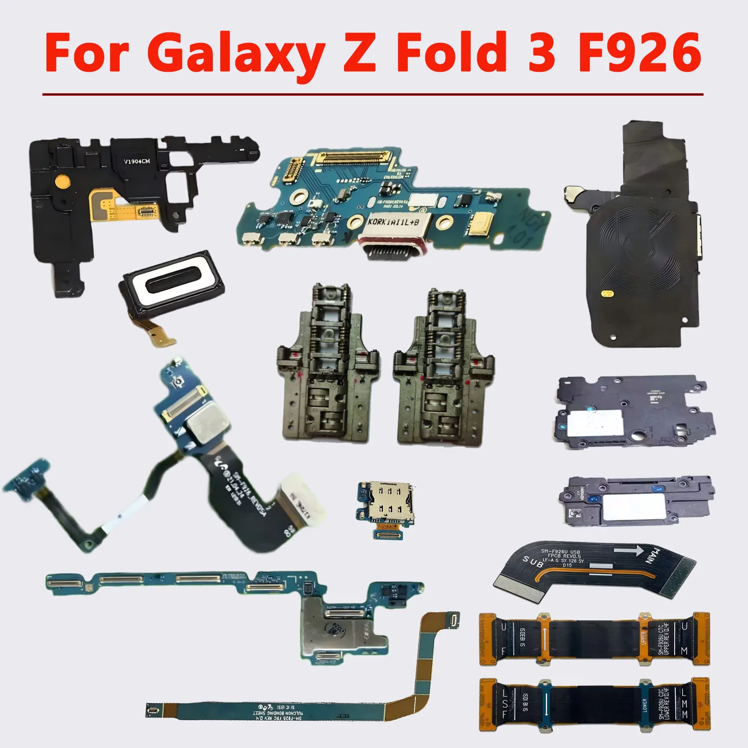 

Charging Port Dock Board Main Signal Antenna Rotating shaft Hinge Spin Axis Cable For Samsung Galaxy Z Fold 3 F926 F926B F926U