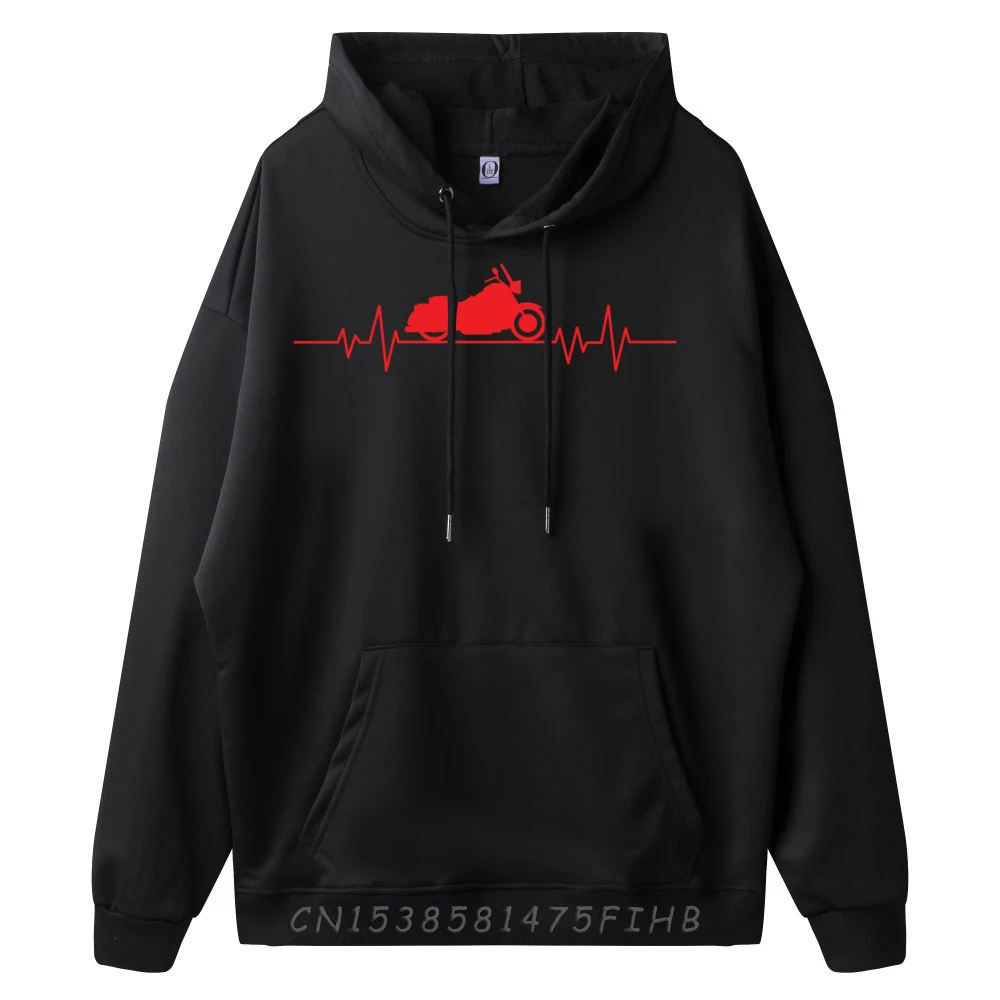 Motorbike Heartbeat Biker Motorcyclist Cruiser Wholesale Hoodies 100 Pcs Camiseta Masculina Printing